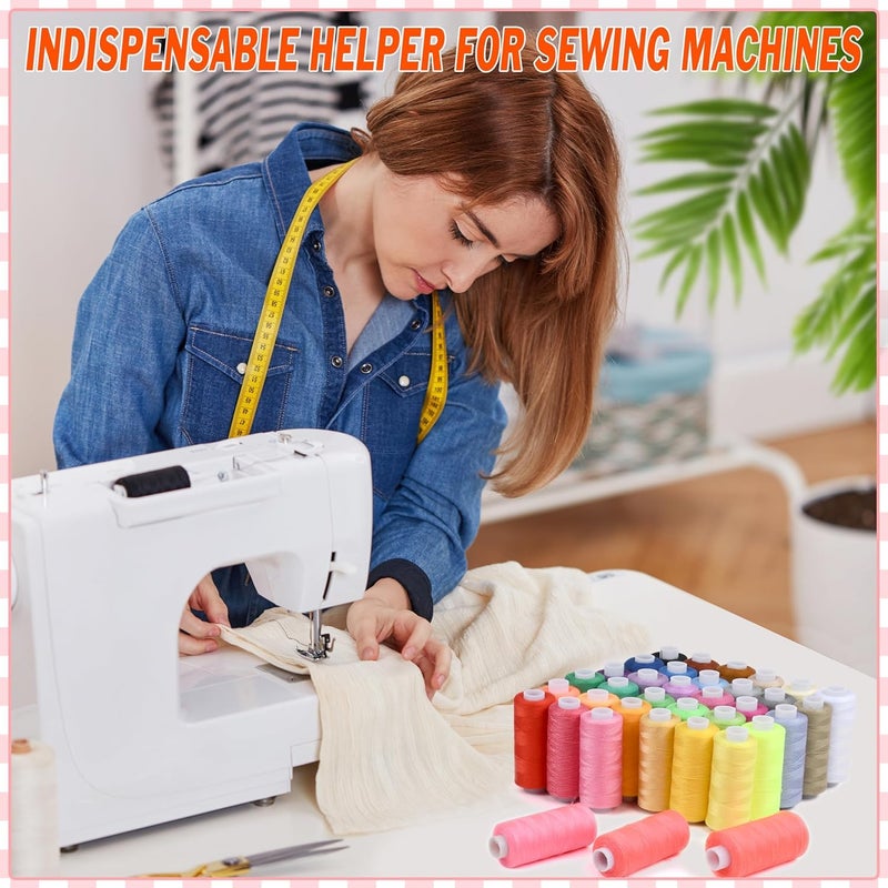 Bymore 125 Pcs Sewing Thread Kit, 36 Assorted Colors Machine Threads with Spools, 400 Yards Prewound Bobbins Set with 50 Machine Needles (70/9, 75/11, 90/14, 100/16 110/18) for Universal Sewing Machines Use - Image 5
